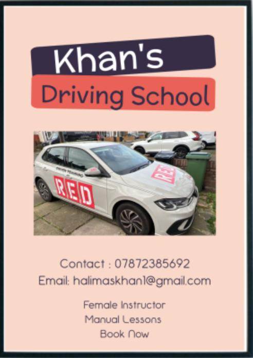 RED Female Driving Instructor Manual Driving Lessons Starting From £30.00 Per Hour