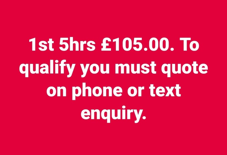 Automatic only 1st 5hrs £105.00